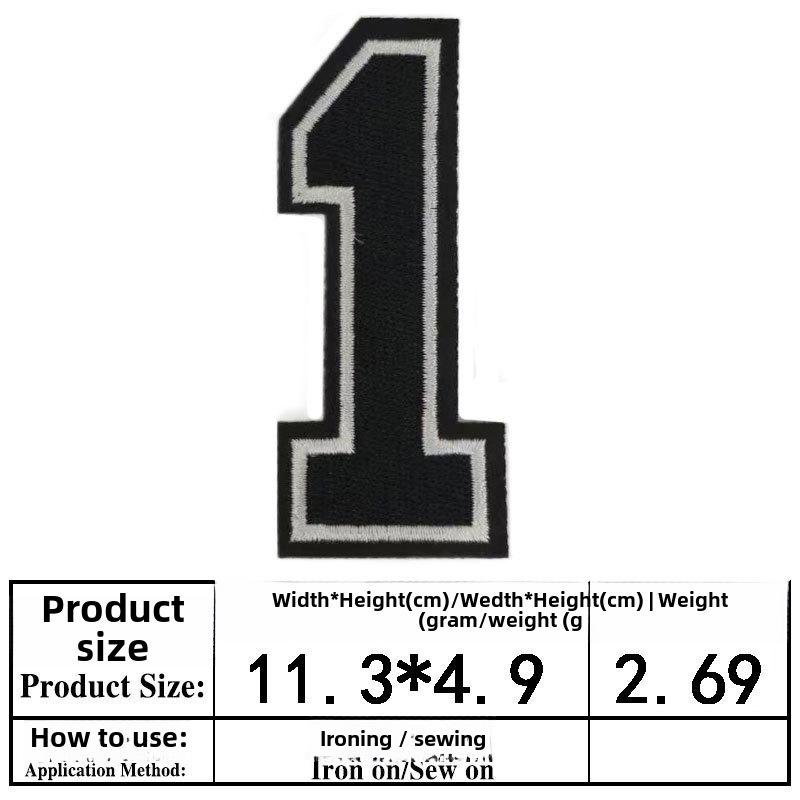 Embroidered Alphabet & Number Jersey Patch Armband Badge