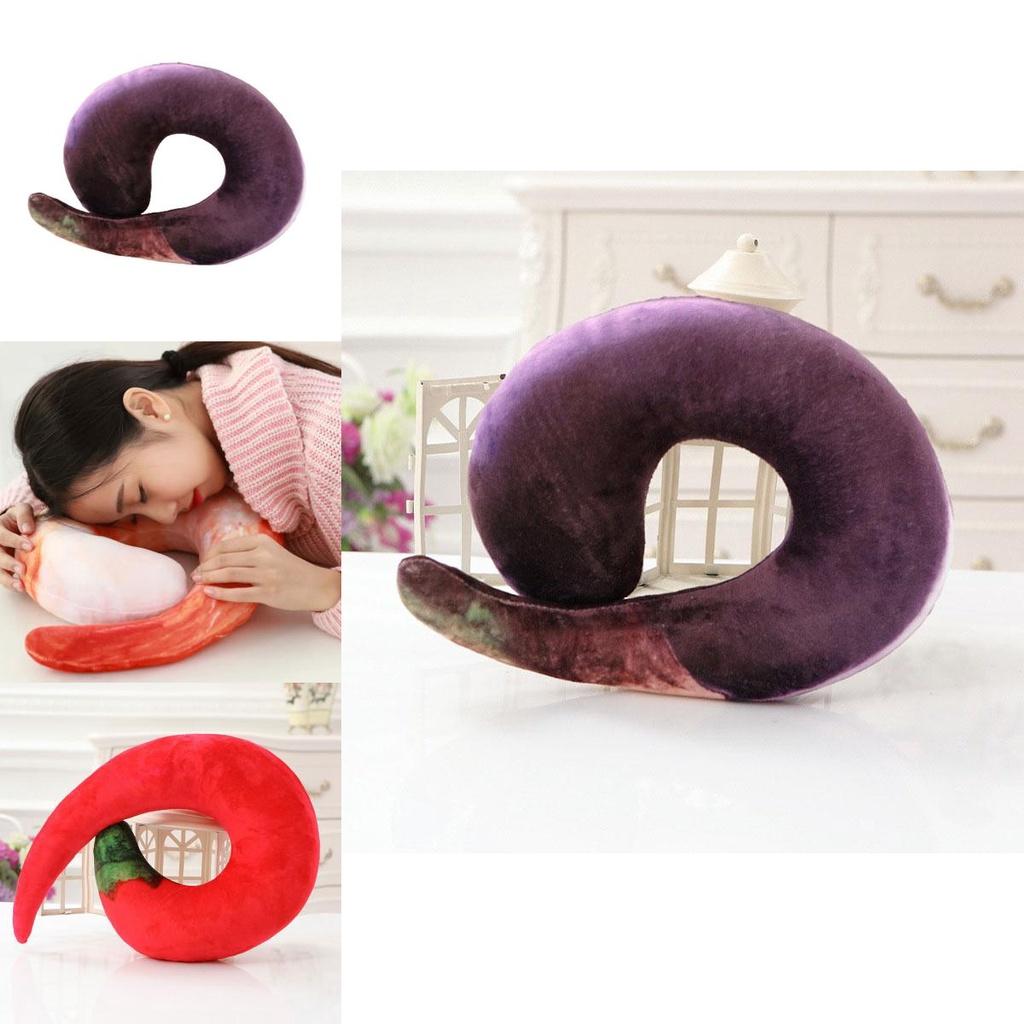 Tcmy Fashion Peeled Prawns Plush U Neck Pillow For Travel And Nap Shrimp Cushion Jelly Toy