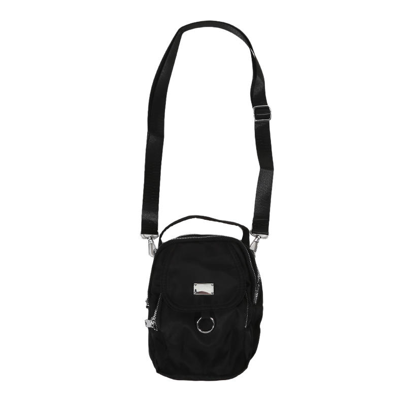 Lightweight Nylon Women's Crossbody Bag Casual Mini Handbag with Multiple Zip Compartments Detachable Shoulder Strap Bag