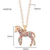Rainbow Pony Crystal Necklaces For Women Cute Cartoon Animal Choker Collier Fashion Jewelry Accessories Bijoux Gifts