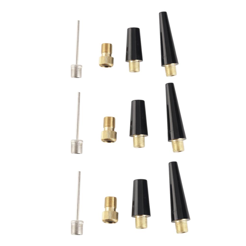 12pcs Straight Grain Brass Fitting Ball Inflation Needle Pump Needle Adapter For Sports Balls