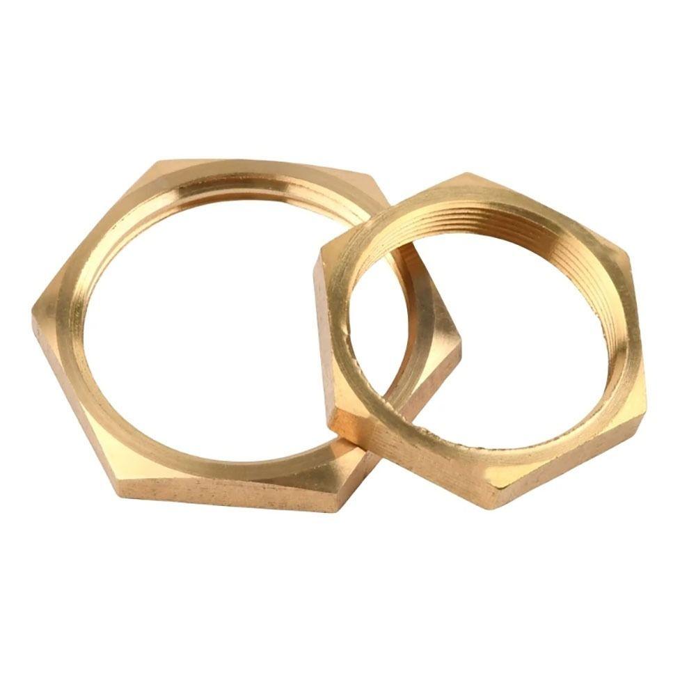 10 Pièces Écrous Hexagonaux de Blocage en Laiton BSP 1/8" 1/4" 3/8" 1/2" 3/4" 1" Filetage Femelle Écrou à Bride Tige Hexagonale Capuchon Joint pour Réservoir d'Eau