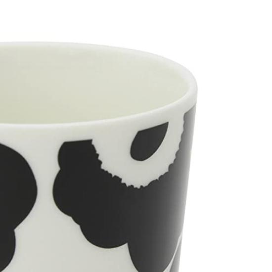 Marimekko Latte Unikko Coffee Black and 70637 190 Mugs, Pair, Cups, White, [Used]