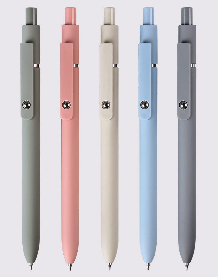 Sencoo Blue Gel Quick Dry Ink Fine Retractable Rollerball Smooth Writing Cute Pens for Gift Pens Pens, Pens, 5-Pack, Point, Pen, 0.5mm, Pens, School,