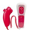 Wii Game Controller: Straight Handle + Bent Left-Hand Chicken Leg Grip with Silicone Cover