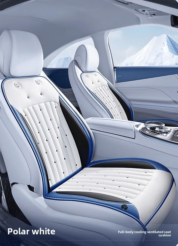 Low-Noise High-Power Turbine Fan Universal Car Suv Ventilation Seat Cover Perforated Ice Silk Massage Car Ventilation Seat Cover