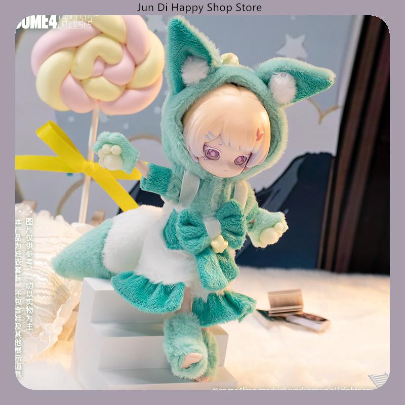 COME4FREE BJD Doll Clothes 1/12 Scale Fantasy Town Series Soft Fox Dress Outfit for OB11 Doll Clothes