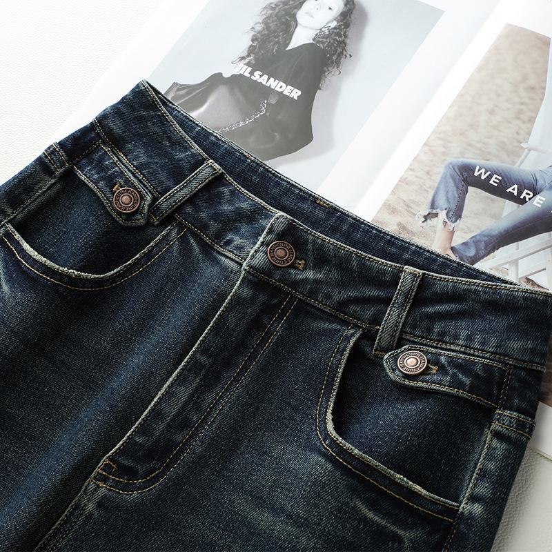 High-Waist Drapey Loose Straight-Leg Wide Jeans for Women - Versatile Slimming Floor-Length Casual Trousers