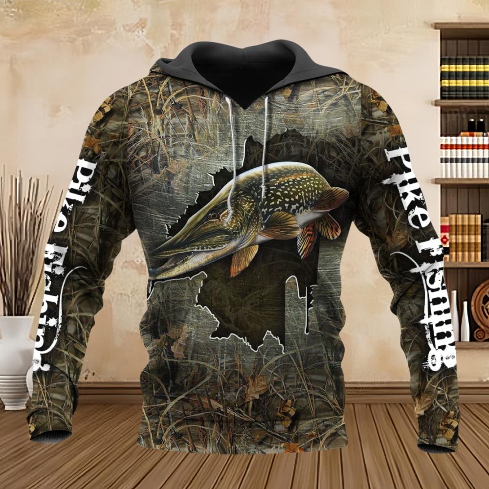 Neu in Sweatshirts Frühling Herbst Ahornblatt Camouflage 3D Druck Pullover Hoodie Outdoor Angeln Camping Jagd Kapuzenkleidung