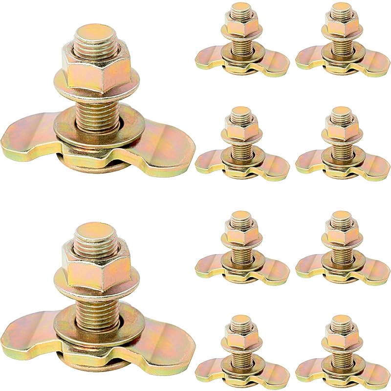 L Track Threaded Stud Fittings L-Track Threaded Double Stud Lug Fitting Tie Down, Used With L Track Rails For Truck Bed Or Trailer Cargo Control,