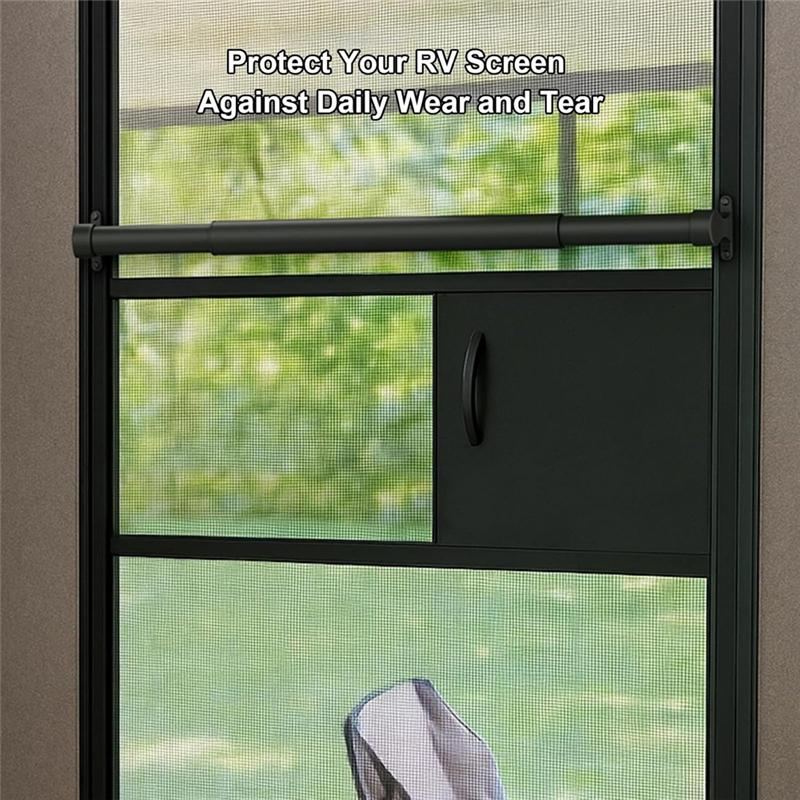 Aluminum For RV Screen Door Handle Grab Bar, Adjustable Crossbar For RV Entry, Universal 21.6In To 29In