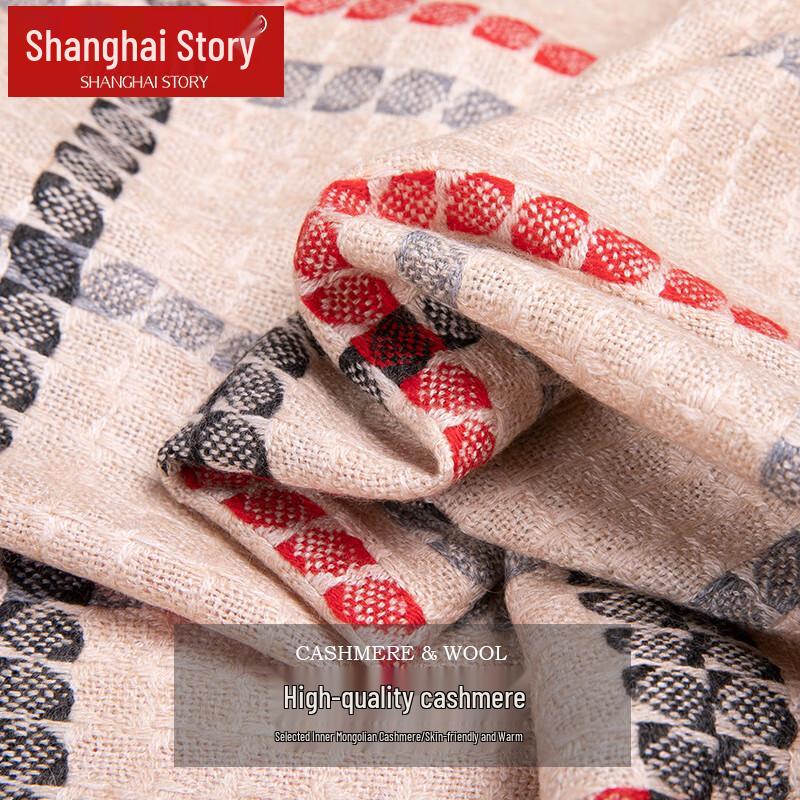 Women's Cashmere Blend Plaid Scarf Shawl