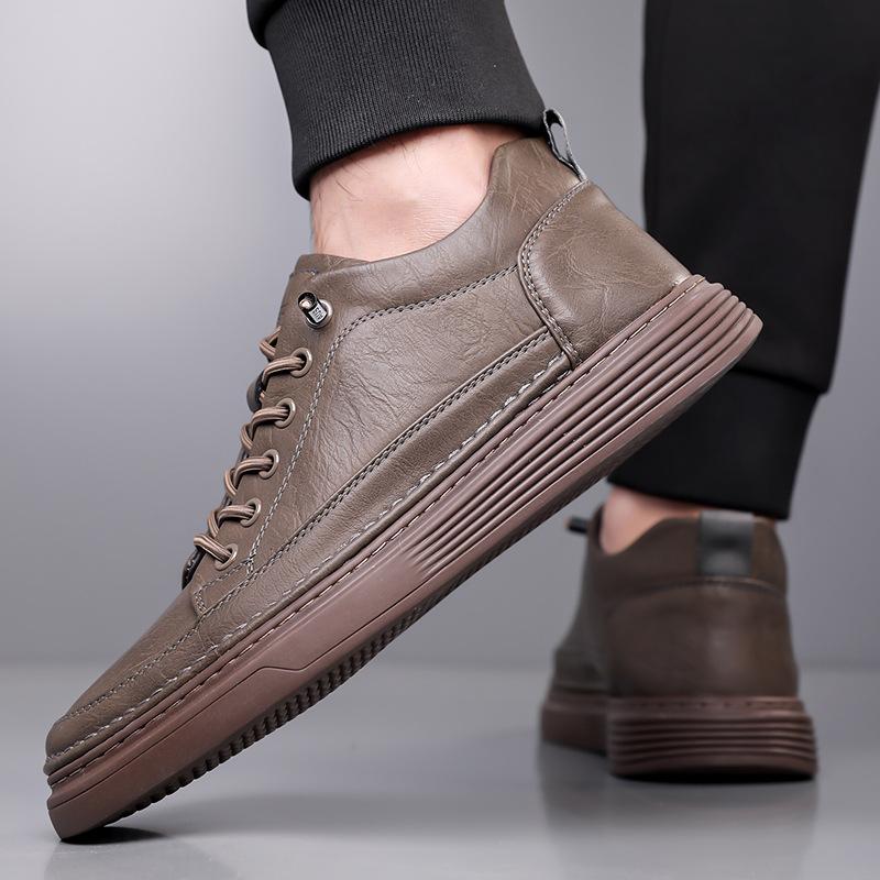 Men's leather shoes autumn casual men's shoes trendy leather little white shoes breathable sports versatile board shoes