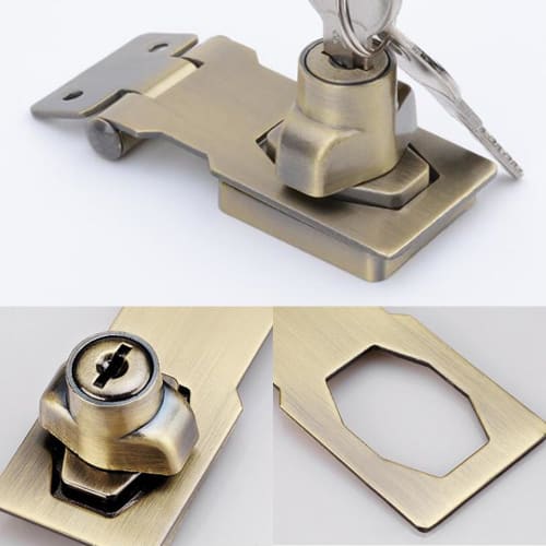 YFFSFDC Door Lock, Drawer Lock, Anti-theft Door Lock, Secondary Lock, Key, Lock Cam Lock Gate, Screw Hole Type, Hasp, Shelf, Storage Box, Cupboard, Do