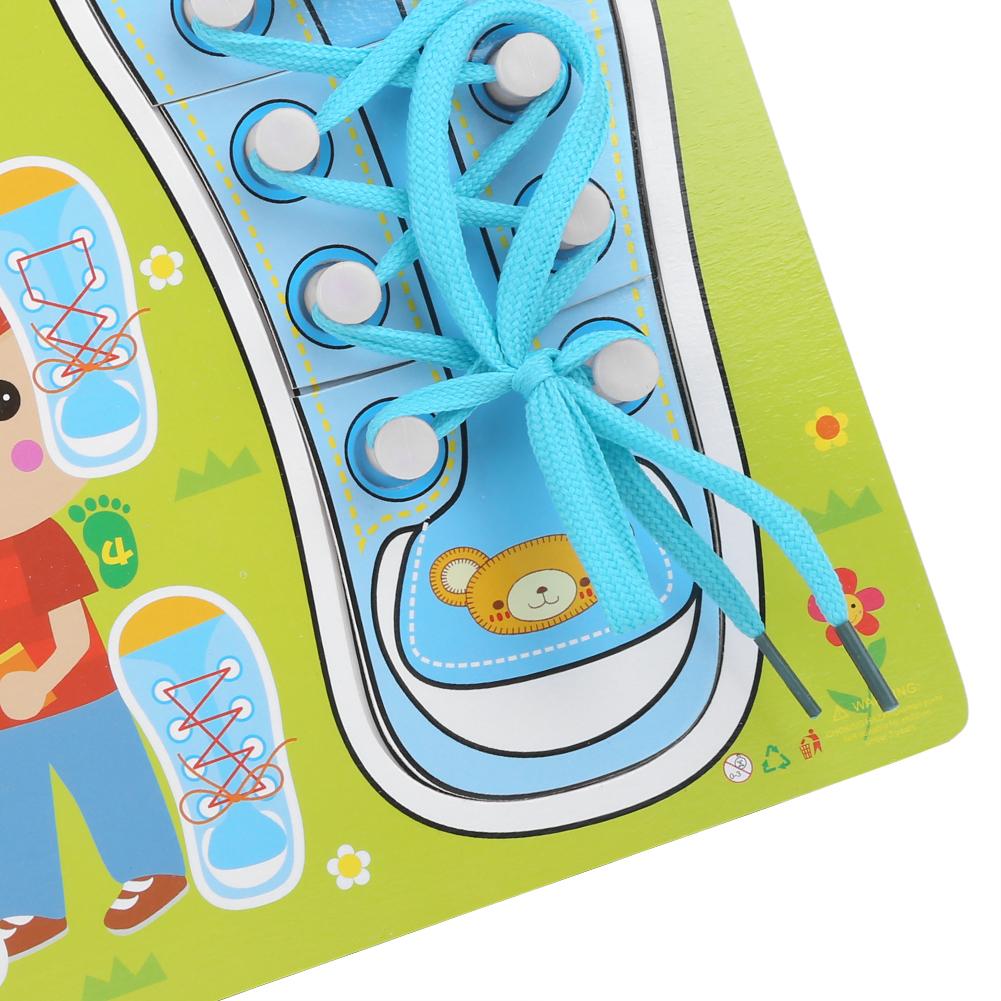 Learning to Tie Shoes Toy Wooden Dress Learning Baby Educational Toy Infant Gift