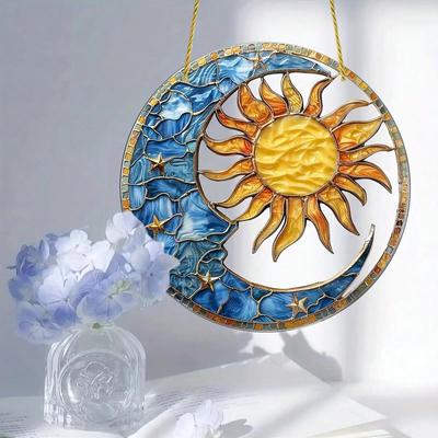 Apanhador de Luz Sol e Lua, ideal para temas religiosos, salas de estar, jardins, presentes de inauguração de casa e presentes de feriado,