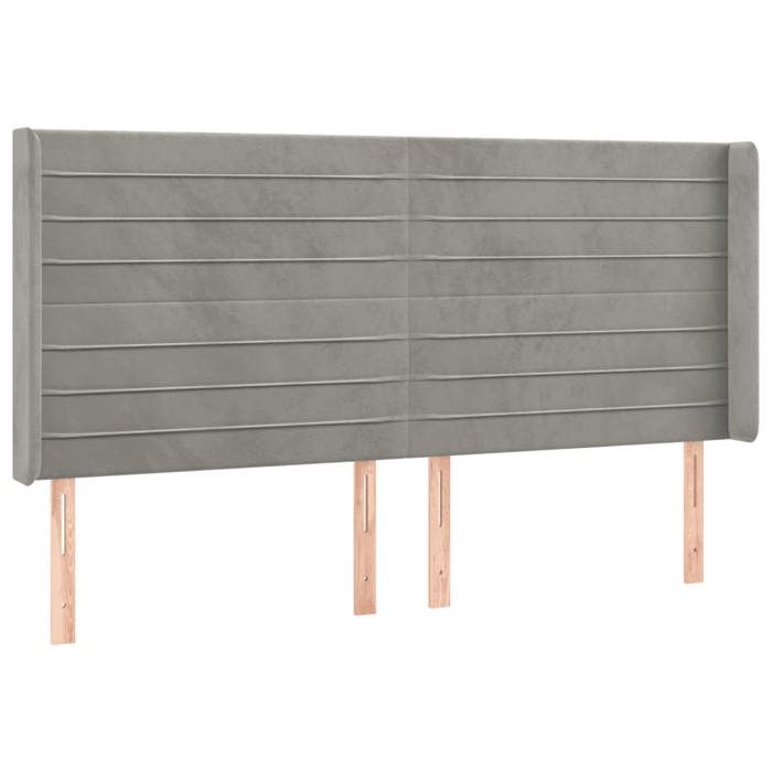 VidaXL Tête de Lit à LED Meuble de Chambre à Coucher Accessoire de Lit Double Tête de Cadre de Lit Intérieur Gris Clair 3124248