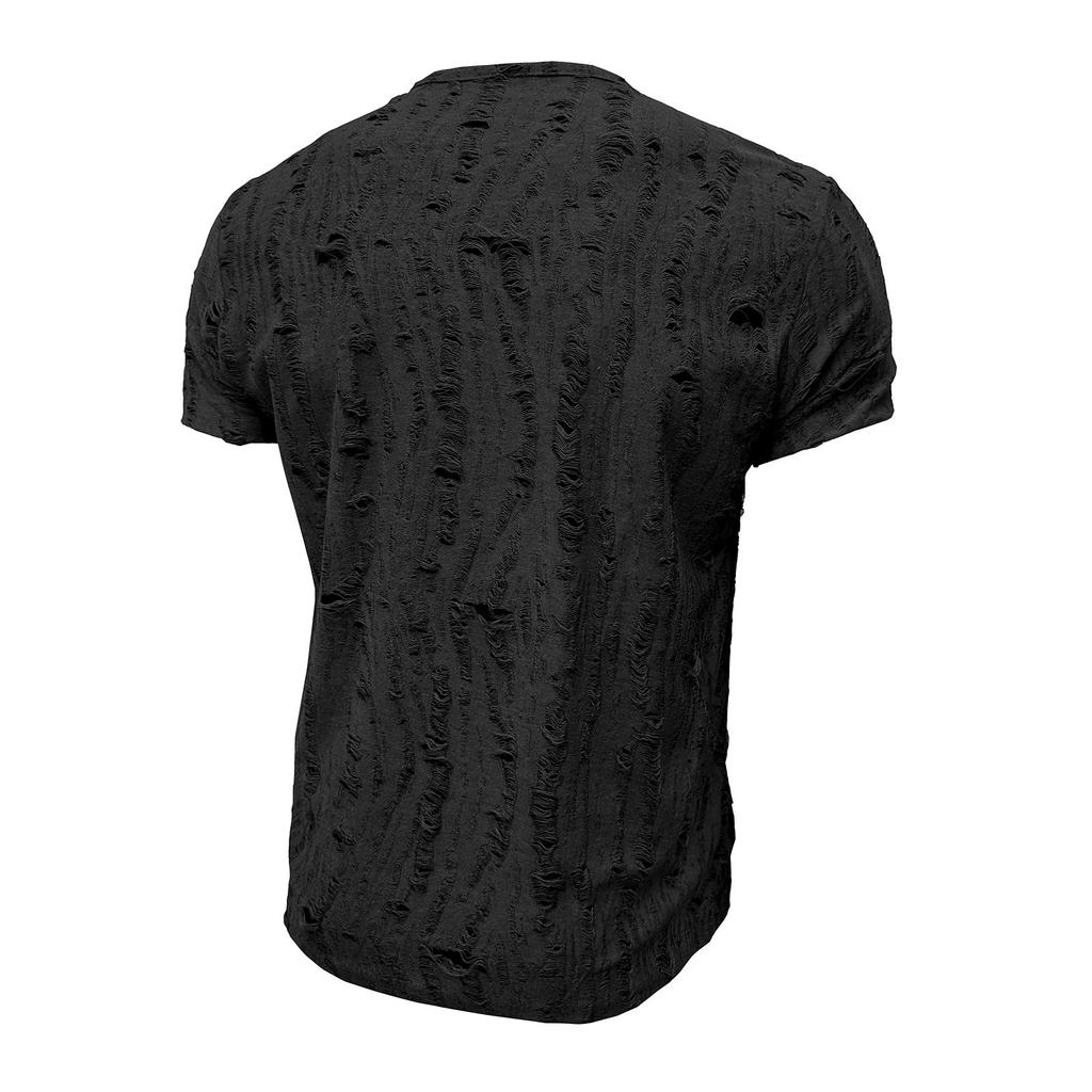 Men's Short Sleeved Shirt Men's 4-button T-shirt Casual Top