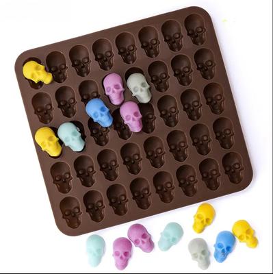 FAIS DU Halloween Skull Fudge Chocolate Cake Mold Gummy Silicone Chocolate Mold Cake Biscuit Baking Mould Cake Decorating Tools