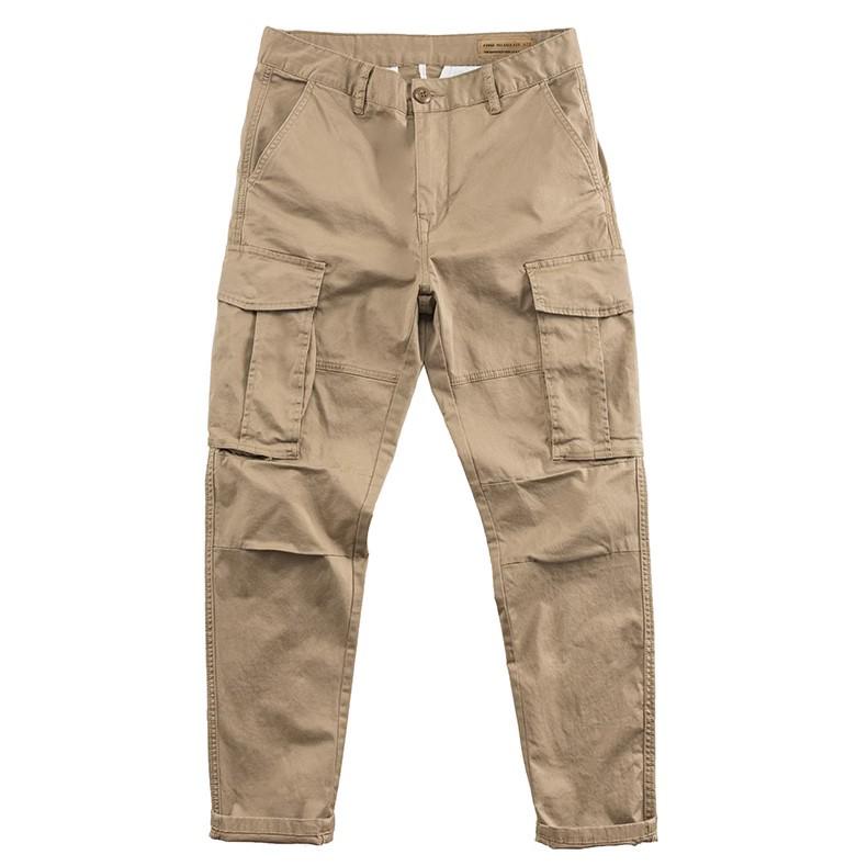 Men's Korean Straight-Leg Casual Work Overalls with Multi-Pockets for Summer