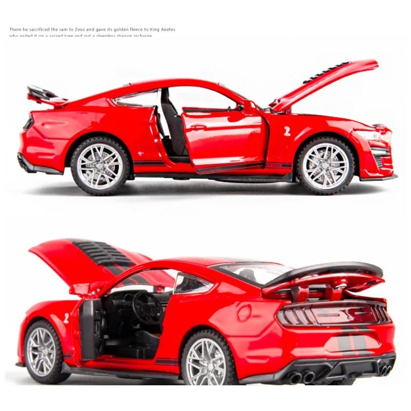 1/32 Ford Mustang Shelby GT500 Supercar High Simulation Car Model Alloy Pull Back Kid Toy Car 4 Open Door Children's Gifts