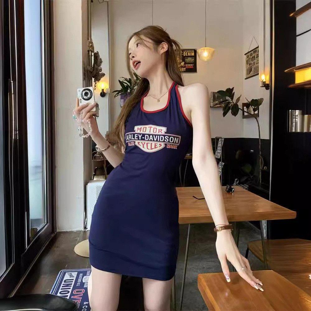

2024 Women s Slimming Halter Neck Thinning Bodycon Mini Dress X-Large