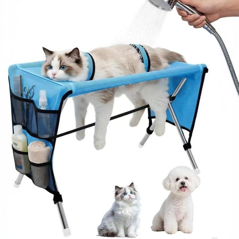Supporto a amaca per toelettatura animali domestici Pieghevole Acciaio Inossidabile Cane Gatto Taglio Unghie Imbracatura per Uso Domestico Toelettatura Animali Domestici