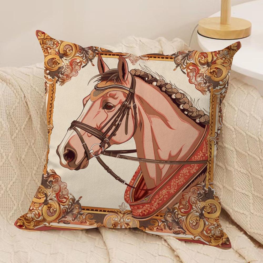 Luxury Dream Pegasus Cushion Cover Silky Short Plush DoubleSided Printed Pillow Case for Sofa All Seasons Home Decor Gift