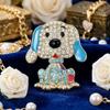 Classic Rhinestone Dog Brooches for Women Unisex Enamel Animal Pins Friend Event Party New Gifts Jewelry Decoration Accessories