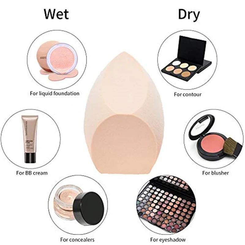 Big Size Makeup Sponge Foundation Puff 5pcs Wet Dry Dual Use Soft Makeup Foundation Sponge Puffs Make Up Blender Cosmetic Tool