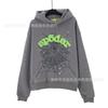 Sp5der Hoodie Unisex Oversized Cotton Pullover With Foil Letter Print Fall Casual Streetwear