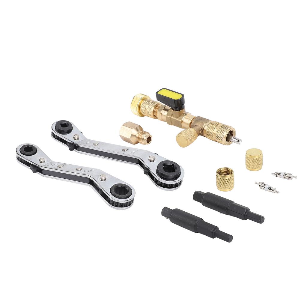 Valve Core Remover Tool with Dual Size SAE 1 4in and 5 16in Port Valve Core Remover Installer Tool for R22 R12 R407