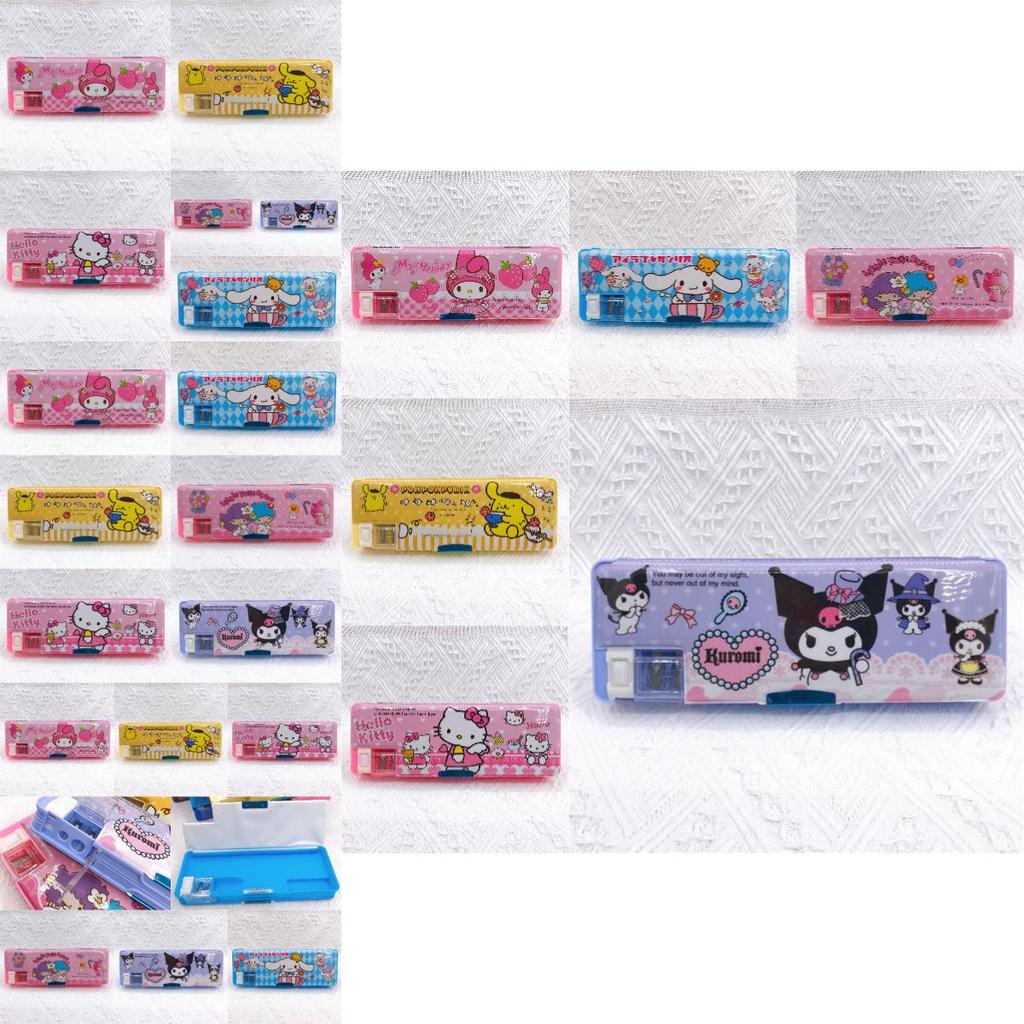Trousse à crayons double face mignonne Kurumi avec motif de chien blanc de dessin animé
