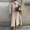 Womens Long Sleeve Stand Collar Loose Fit Trench Coat Solid Color Casual Outerwear Daily Wear