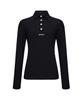 KANDINI Black Slim Line Long Sleeve Polo Shirt