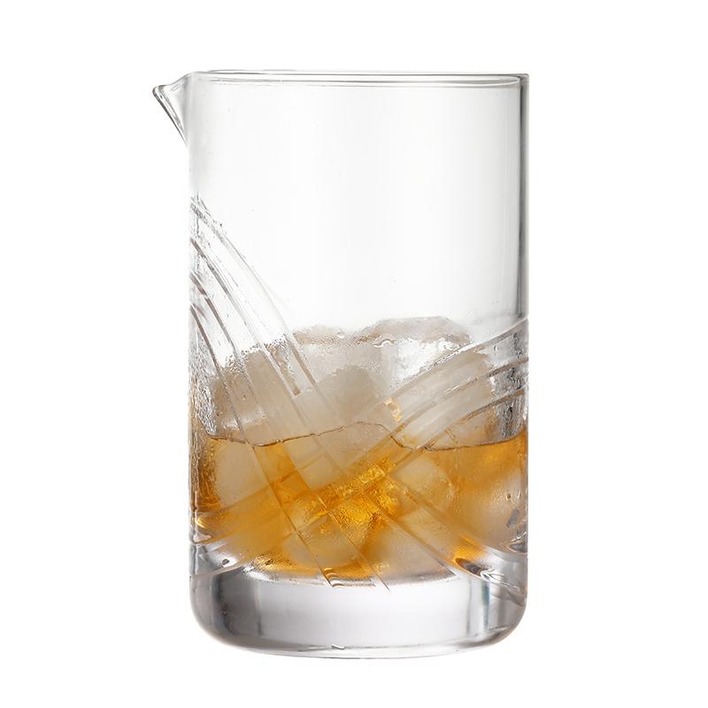 Cocktail Mixing Glass,Crystal Seamless Mixing Pitcher with Thick Bottom,Premium Stir Glass for Home and Bar,20oz