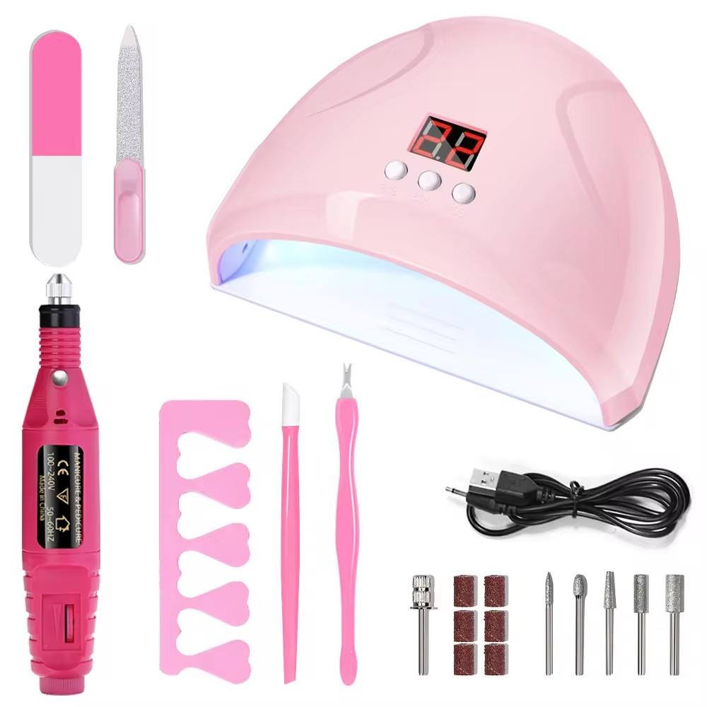 

Набор для нейл-арта LINMANDA с профессиональной светодиодной УФ-лампой для ногтей, машиной для полимеризации геля, электрическим фрезером для ногтей 20000 об/мин, наборы для ногтей