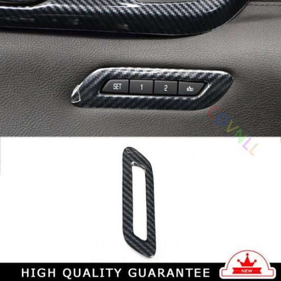 Накладка на рамку кнопки памяти сиденья, отделка, подходит для Cadillac CT6 2016- Углеродное волокно