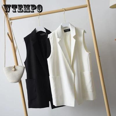 Women's Suit Waistcoat Mid-length Waistcoat Loose and Thin Waistcoat Sleeveless Suit Jacket Women's Loose Sleeveless Comfortable Jacket