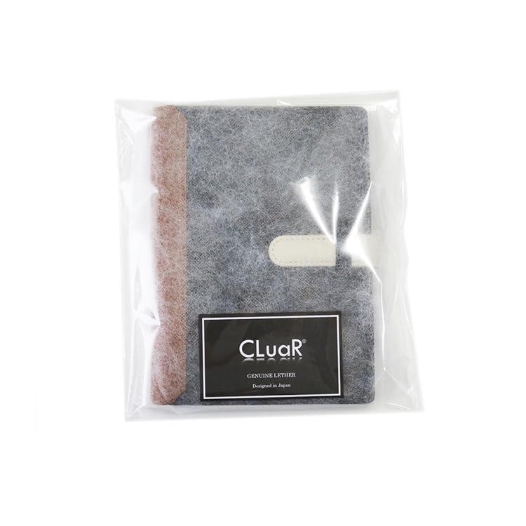 B6 Size Genuine Leather Notebook Cover with Peach Pink x (Ceal Al) Strap, Two-Tone CLuaR-TC (07. Off-White)