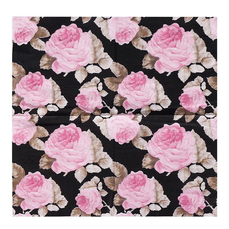 Rose Print Party Napkins - Colorful Floral Wood Pulp Placemats