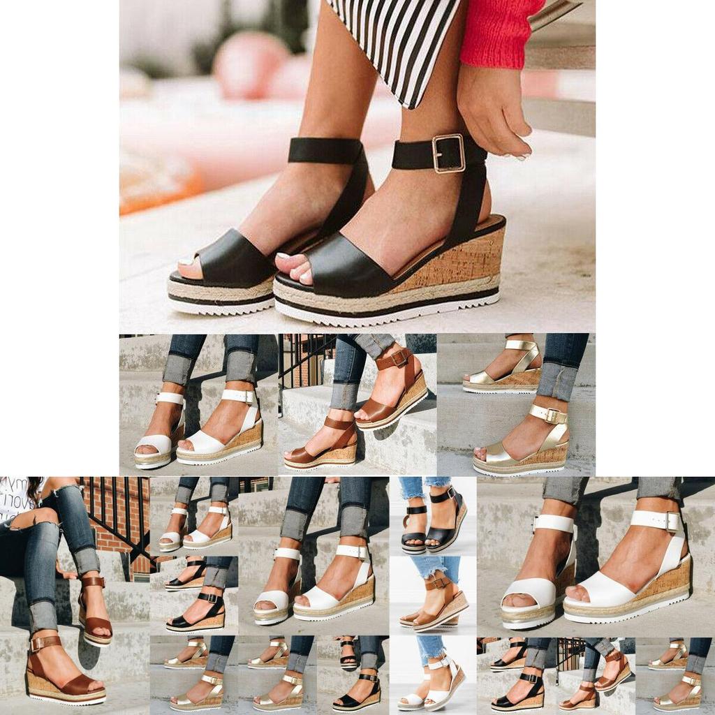 Elegant Women's Ankle Strap Open Toe Platform Wedges Sandals For Summer Comfort