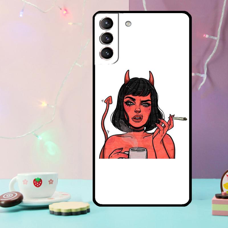 Devil Woman Phone Case For Samsung Galaxy S25 Ultra S20 S21 S22 S23 S24 Plus S9 S10 S24 FE S25 FE Cover