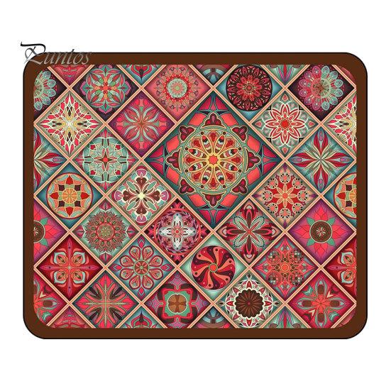 Fast Absorbent Drying Mat Bohemian Dish Mat, Super Diatomaceous Earth Drainer Water Absorption Non-Slip Colorful Ethnic Heat Insulation for