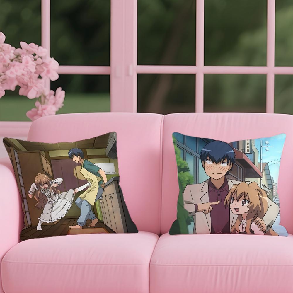 Toradora! Cushion Cover Reversible Plush Pillow Cover – For Car, Sofa, Bedroom, Perfect As a Gift.