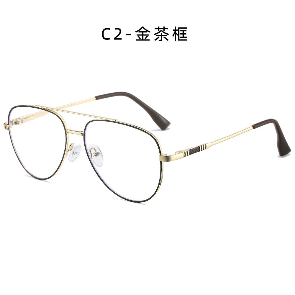 Blue Light Men's Glasses Corrective Myopia Blocking Timeless Spectacle Metal Classic Alloy Nearsighted Aviator Spectacle Eyewear Eyeglass Frame