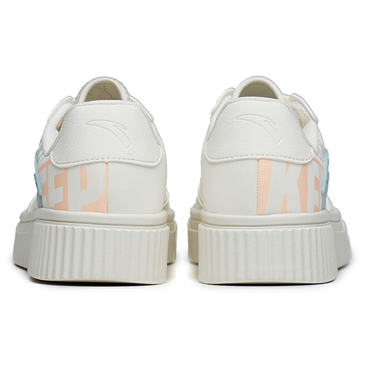 Anta Life Collection Slip Resistant Abrasion Resistant Low Top Skateboard Shoes Women's White Blue 122138066-2