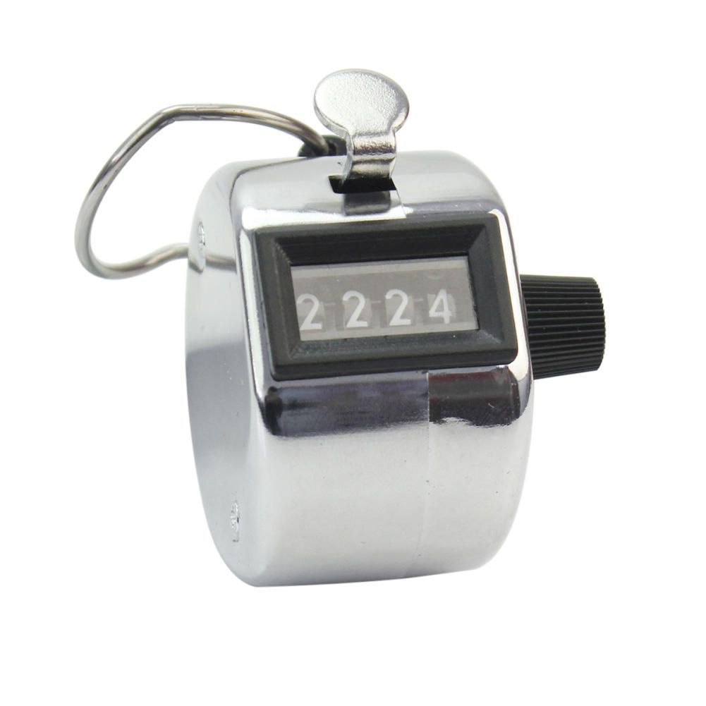 1x Tally Counter Hand Held Clicker 4 Digit Chrome Palm Golf Counting ...