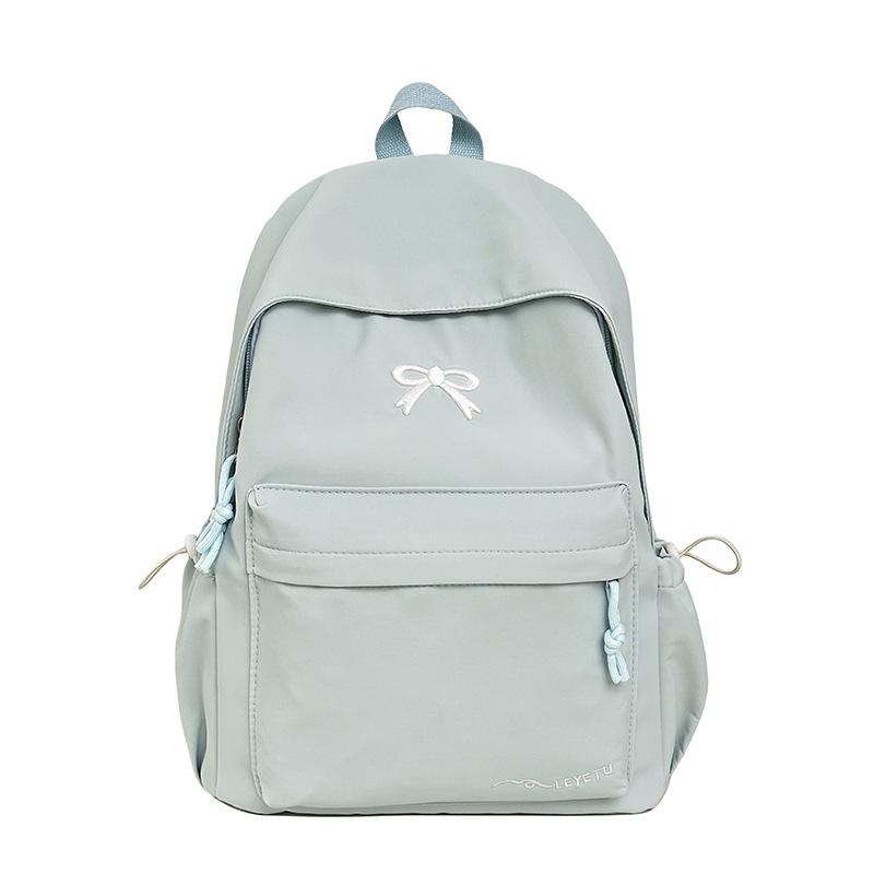 Schoolbag College Student Backpack Junior High School Student Computer Bag Korean Version Simple Girl Bow School Bag Large Capacity Backpack Female