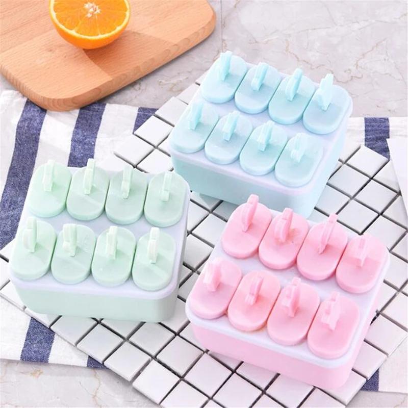 Popsicle Molds 6/8 Grid Ice Pop Molds Food Grade Silicone Ice Cream Mold DIY Homemade Reusable Easy Release Ice Pop Make